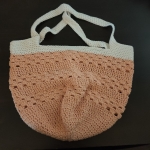 Crochet Market Bag - Peach/Cream